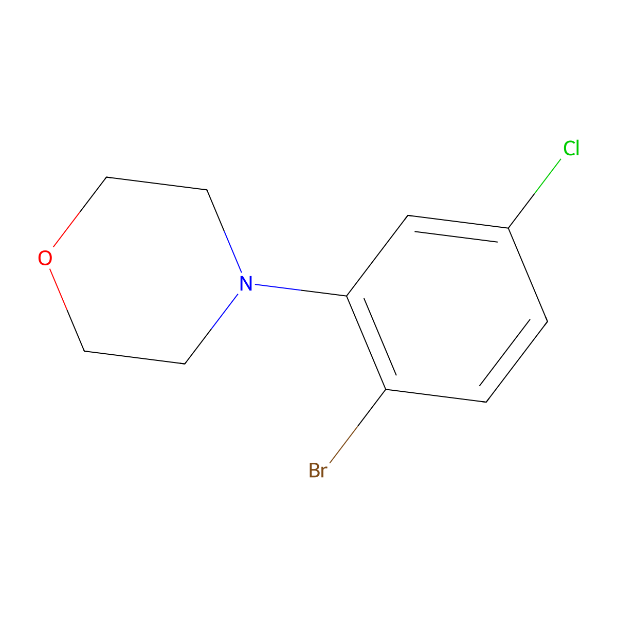 4-(2-Bromo-5-chlorophenyl)morpholine molecular structure, CAS 1257665-20-5