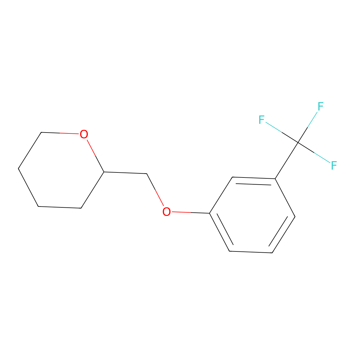 2-(3-Trifluoromethylphenoxy)methyltetrahydro-2H-pyran molecular structure, CAS 1257665-21-6
