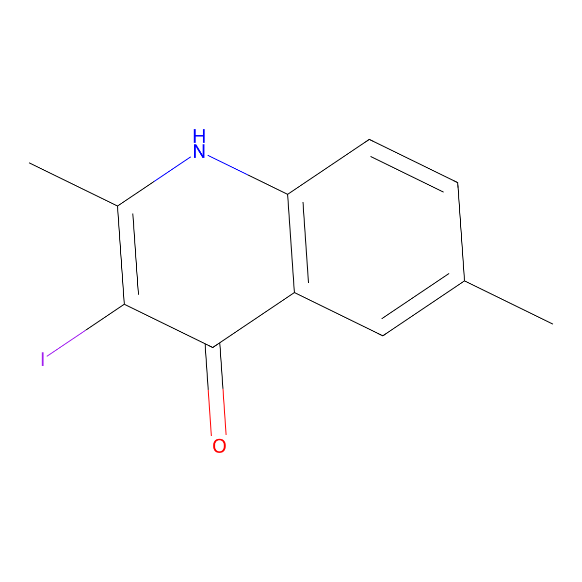 3-iodo-2,6-dimethylquinolin-4(1H)-one molecular structure, CAS 1257665-59-0