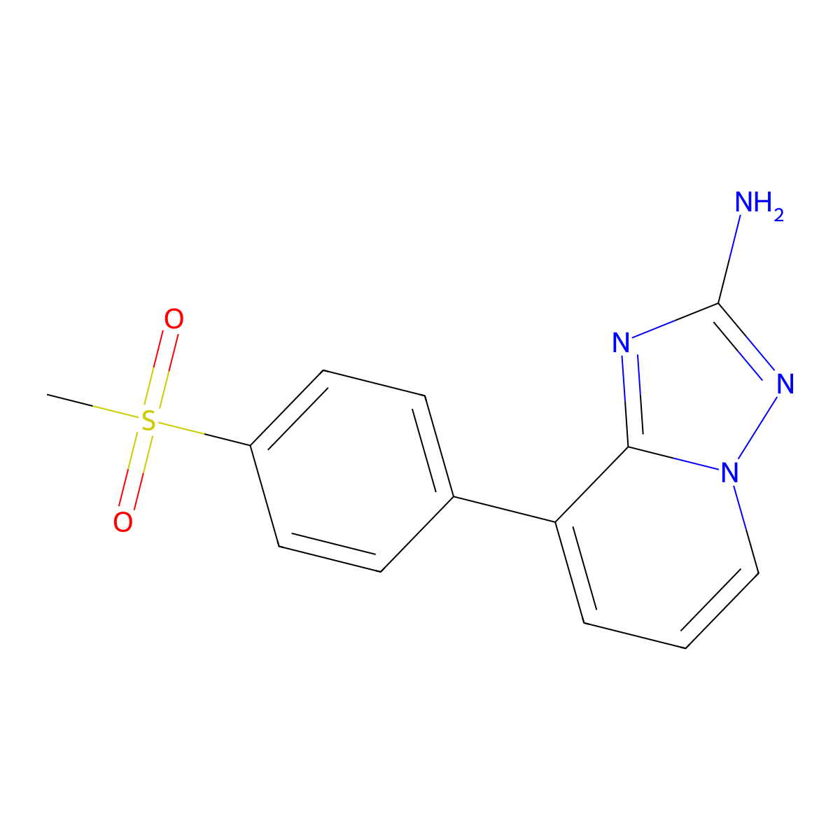 8-(4-Methanesulfonyl-phenyl)-[1,2,4]triazolo[1,5-a]pyridin-2-ylamine molecular structure, CAS 1257704-13-4