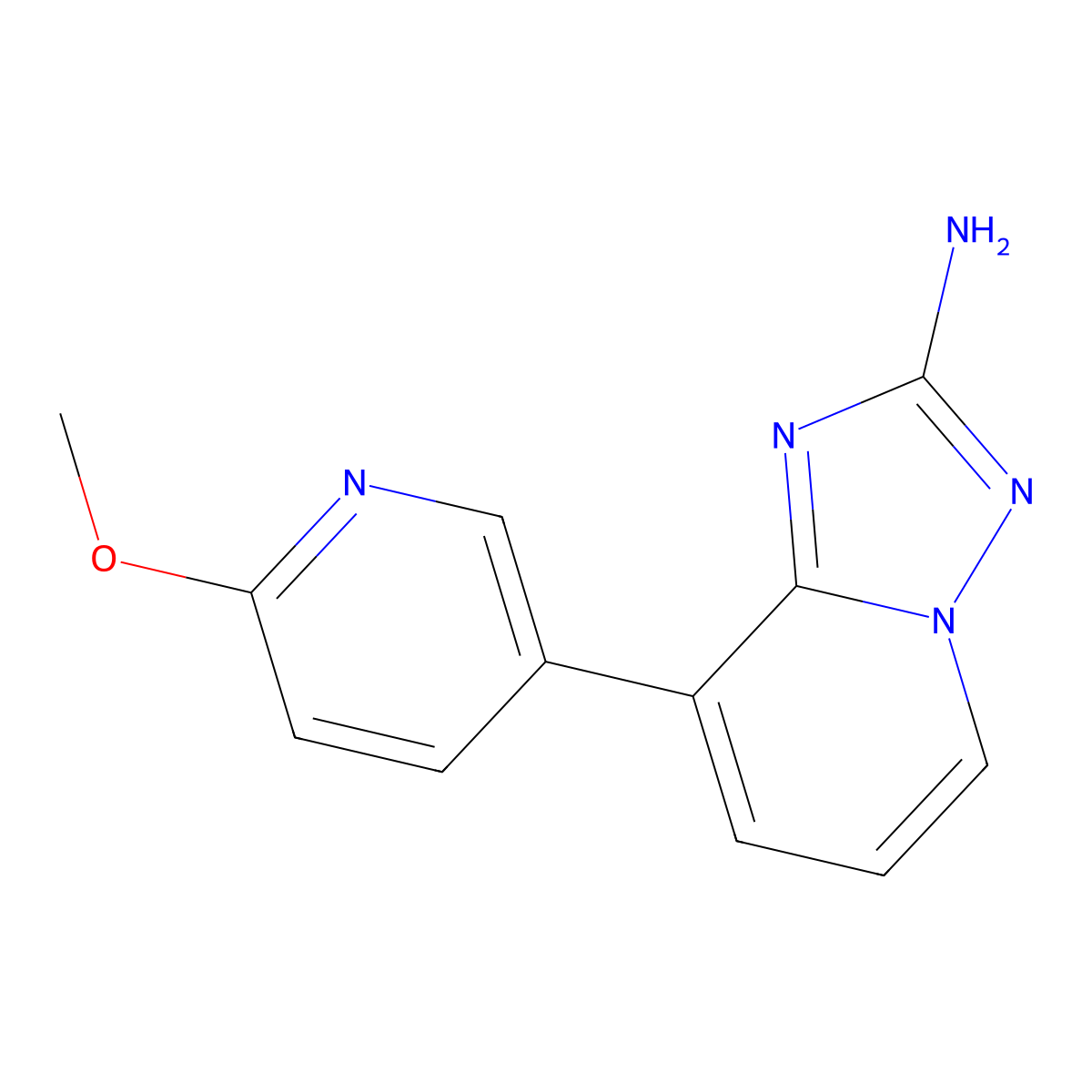 8-(6-Methoxy-pyridin-3-yl)-[1,2,4]triazolo[1,5-a]pyridin-2-ylamine molecular structure, CAS 1257704-19-0