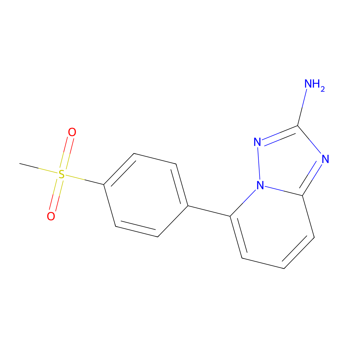 5-(4-(Methylsulfonyl)phenyl)-[1,2,4]triazolo[1,5-a]pyridin-2-amine molecular structure, CAS 1257704-24-7