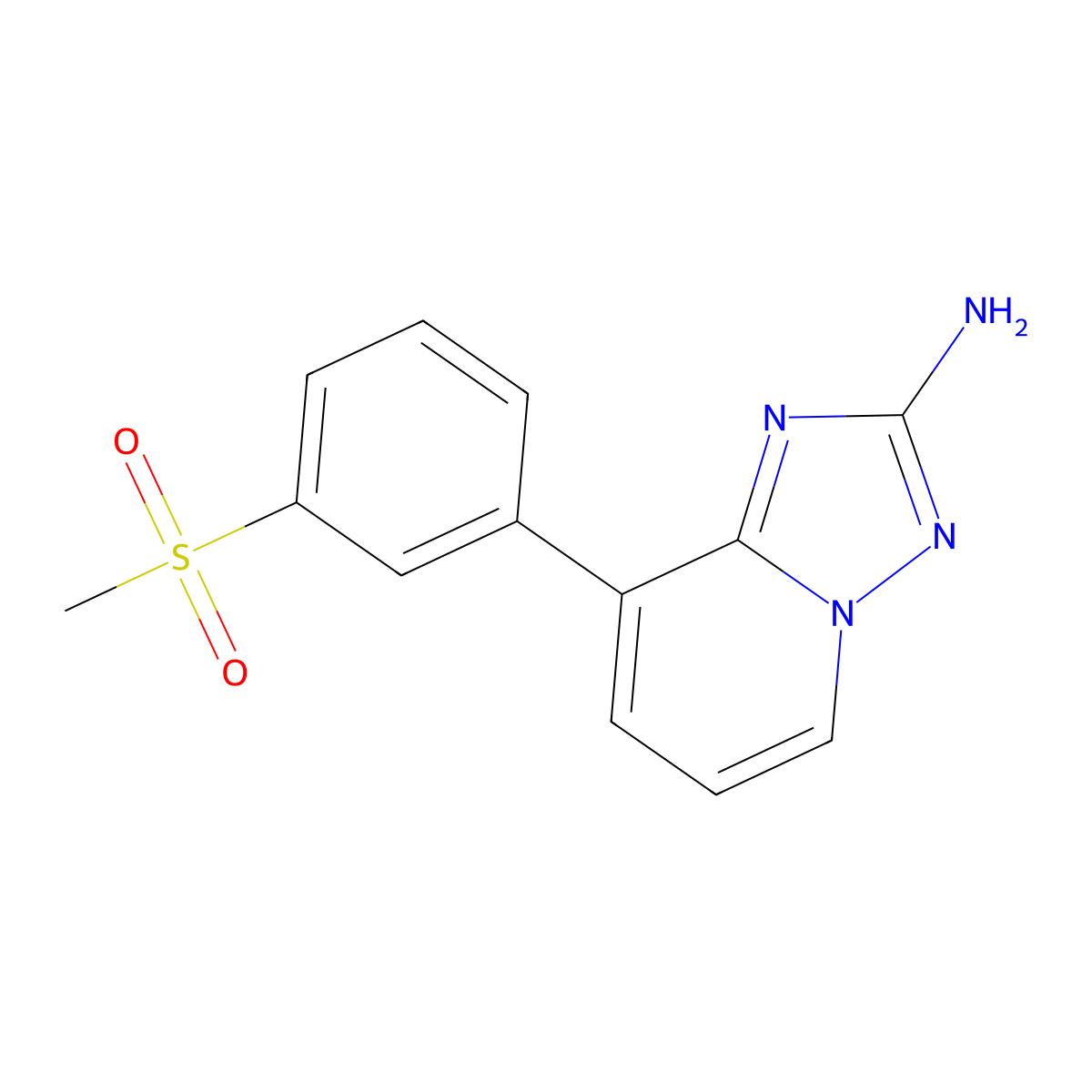 8-(3-(Methylsulfonyl)phenyl)-[1,2,4]triazolo[1,5-a]pyridin-2-amine molecular structure, CAS 1257704-26-9