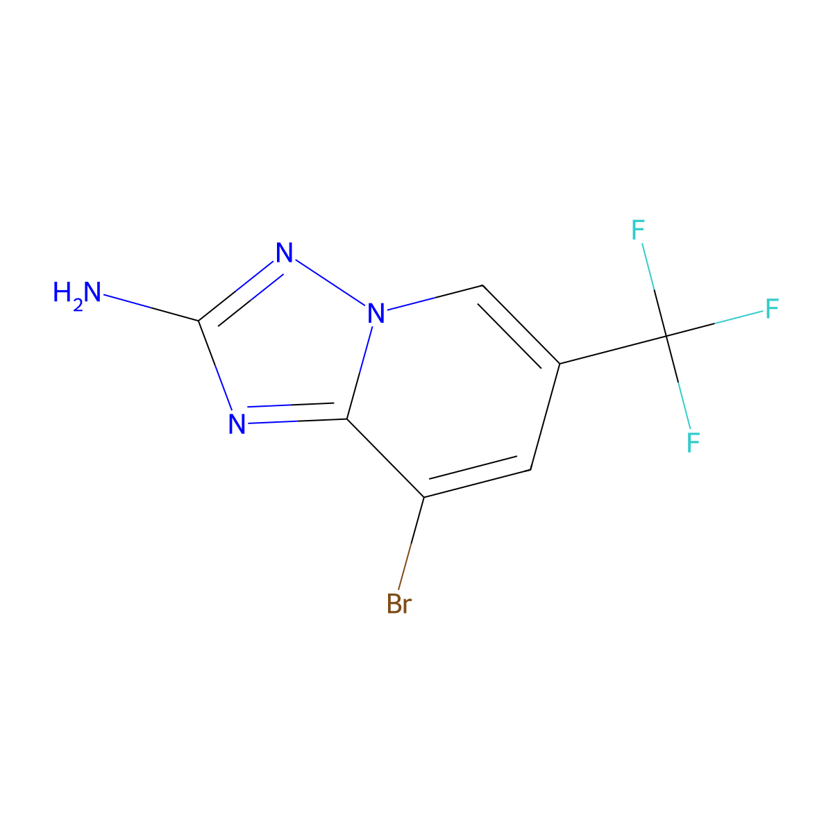 8-Bromo-6-(trifluoromethyl)-[1,2,4]triazolo[1,5-a]pyridin-2-amine molecular structure, CAS 1257705-46-6