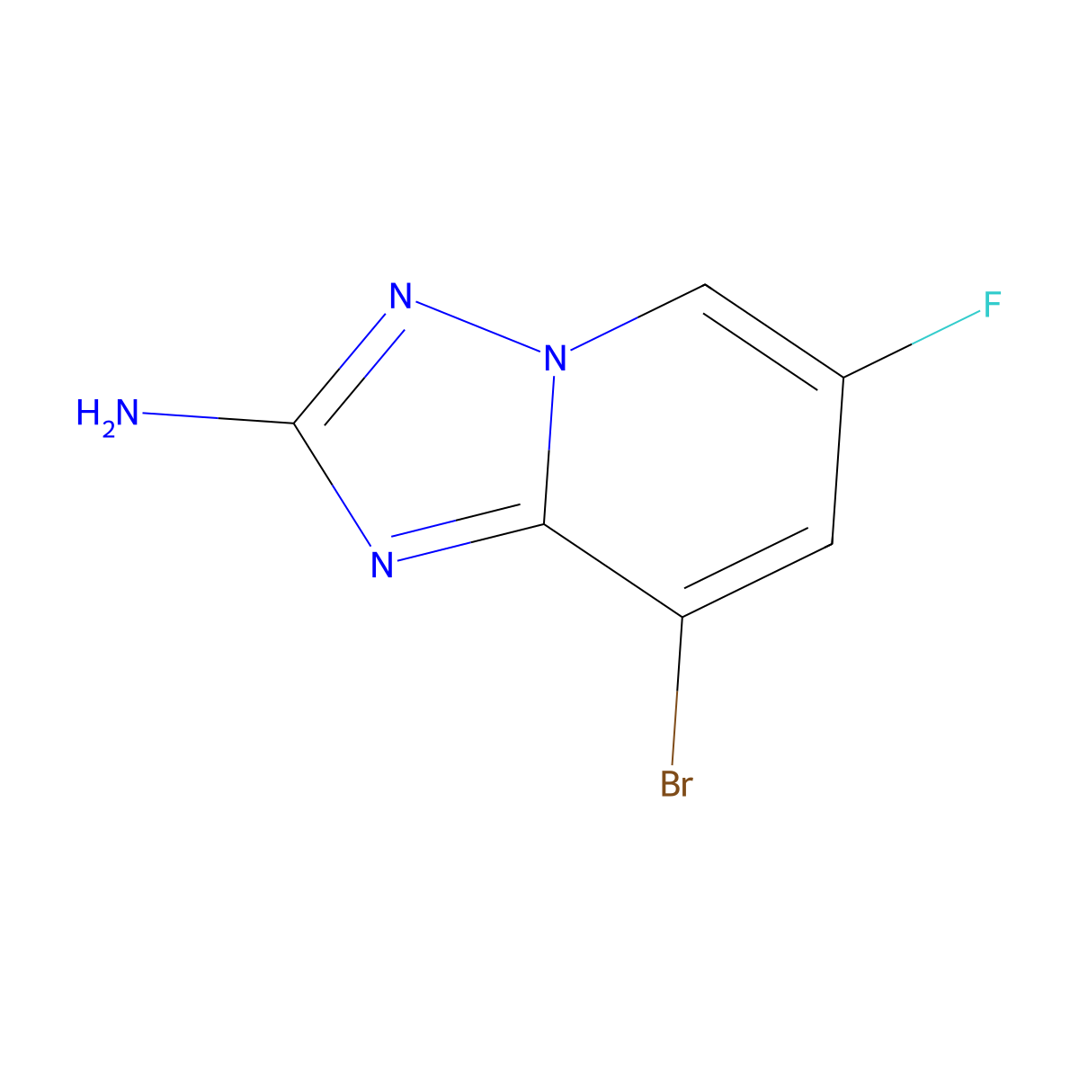 8-Bromo-6-fluoro-[1,2,4]triazolo[1,5-a]pyridin-2-amine molecular structure, CAS 1257705-51-3