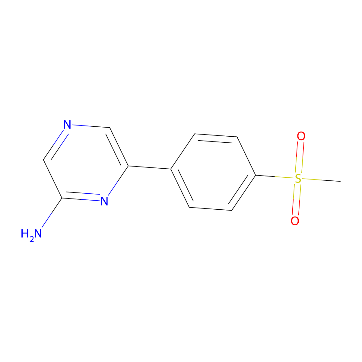 6-(4-Methylsulfonylphenyl)pyrazin-2-amine molecular structure, CAS 1257705-55-7