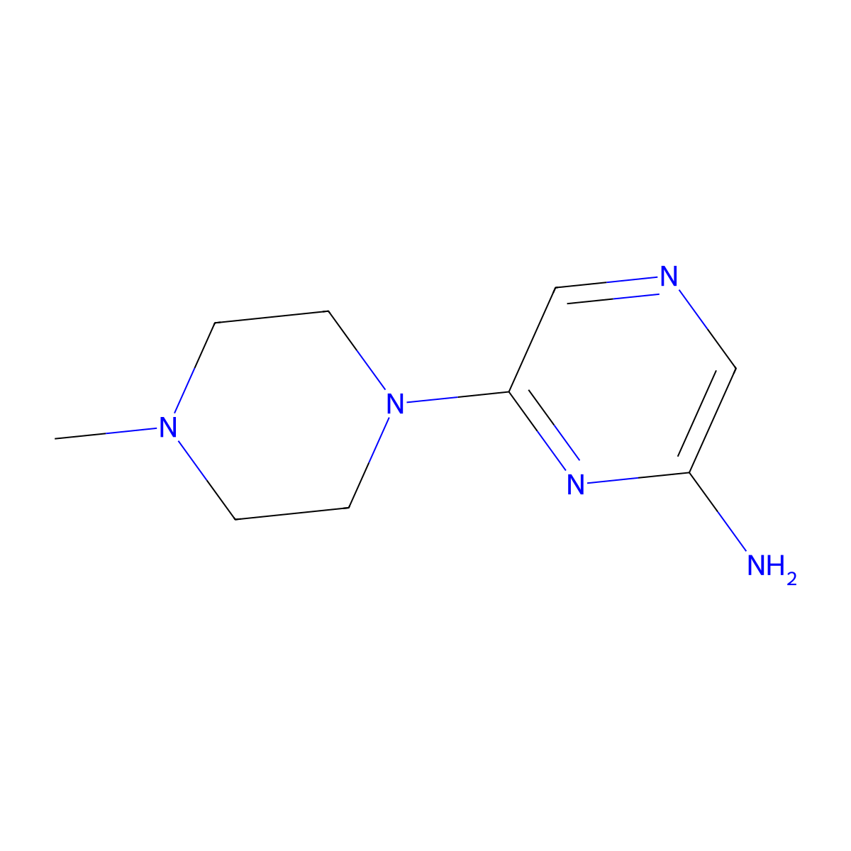 6-(4-Methylpiperazin-1-yl)pyrazin-2-amine molecular structure, CAS 1257709-49-1