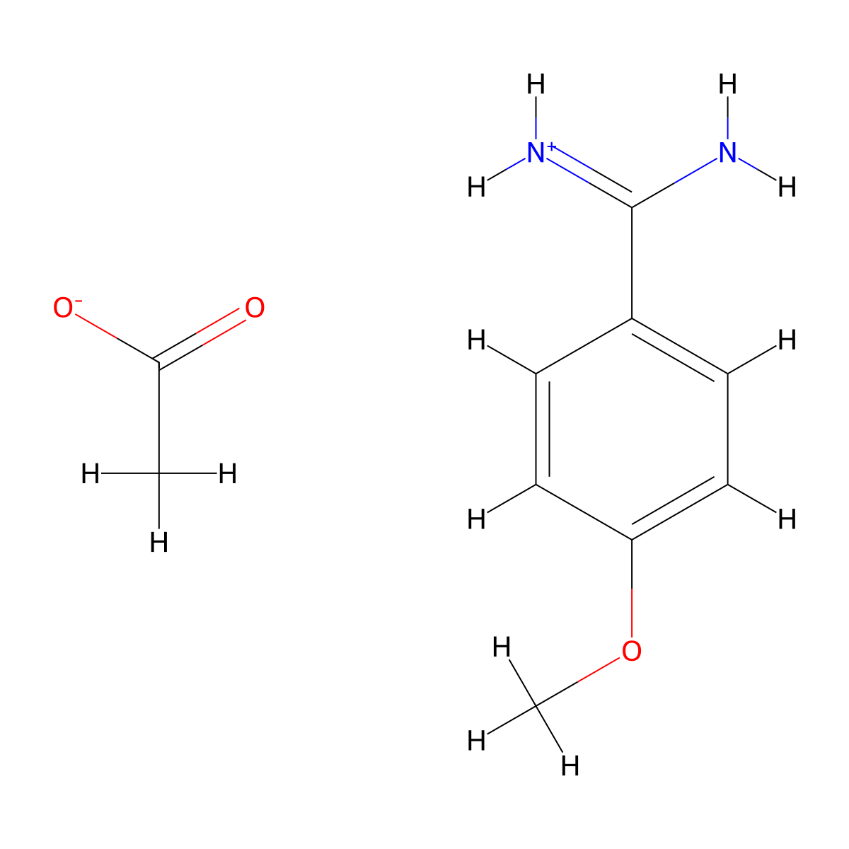 4-Methoxybenzamidinium acetate molecular structure, CAS 125772-55-6