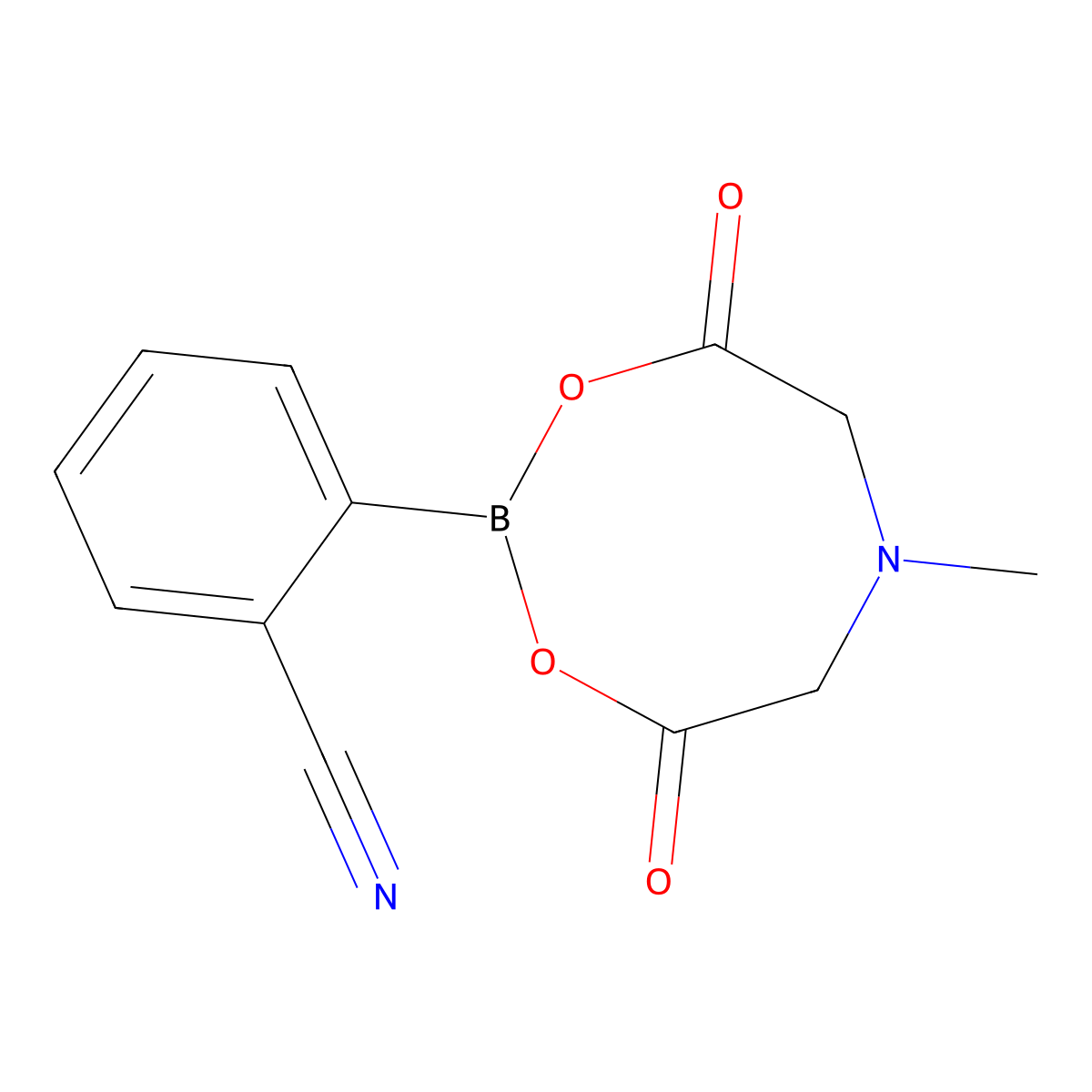 2-(6-Methyl-4,8-dioxo-1,3,6,2-dioxazaborocan-2-yl)benzonitrile molecular structure, CAS 1257739-16-4