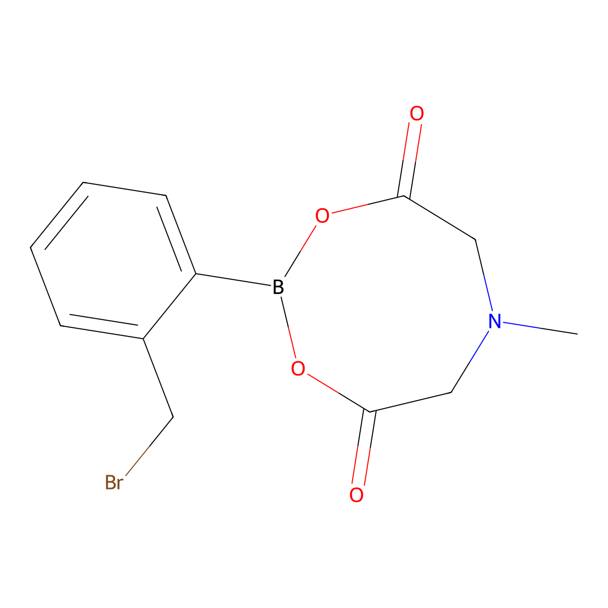 2-[2-(Bromomethyl)phenyl]-6-methyl-1,3,6,2-dioxazaborocane-4,8-dione molecular structure, CAS 1257740-52-5
