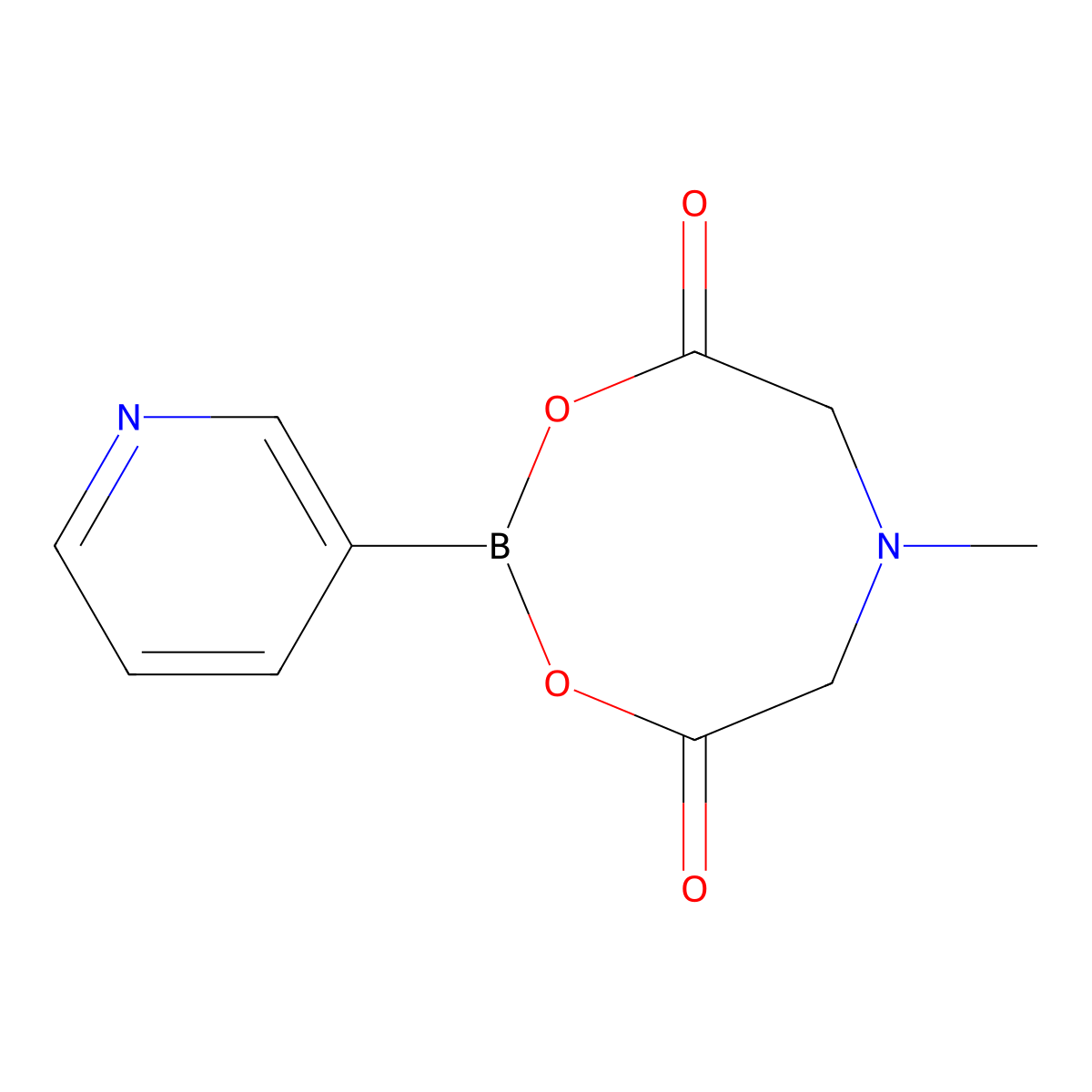 6-Methyl-2-(pyridin-3-yl)-1,3,6,2-dioxazaborocane-4,8-dione molecular structure, CAS 1257740-56-9