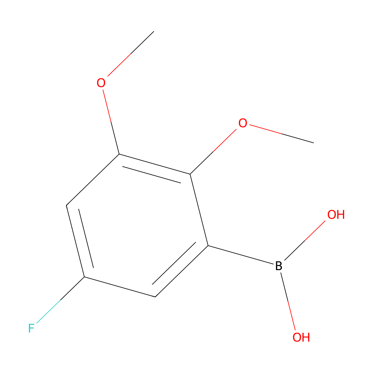 (5-Fluoro-2,3-dimethoxyphenyl)boronic acid molecular structure, CAS 1257740-71-8