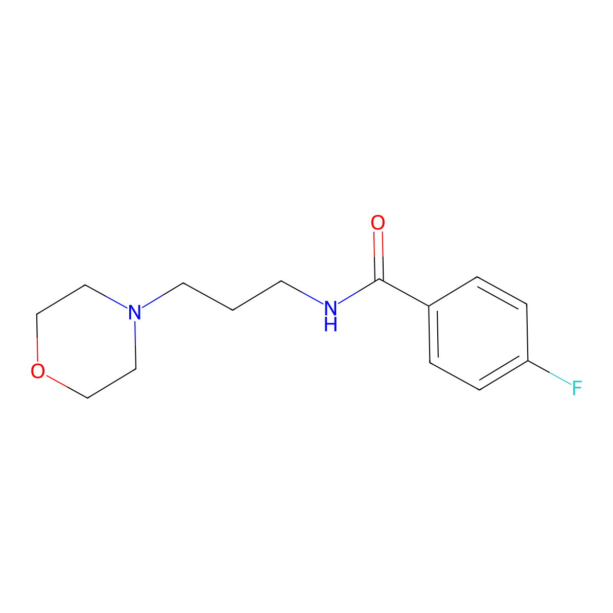 4-Fluoro-N-(3-morpholin-4-yl-propyl)-benzamide molecular structure, CAS 125775-26-0