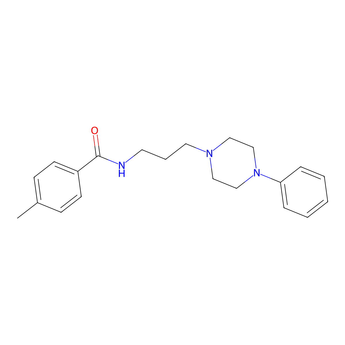 4-methyl-N-[3-(4-phenylpiperazin-1-yl)propyl]benzamide molecular structure, CAS 125775-42-0