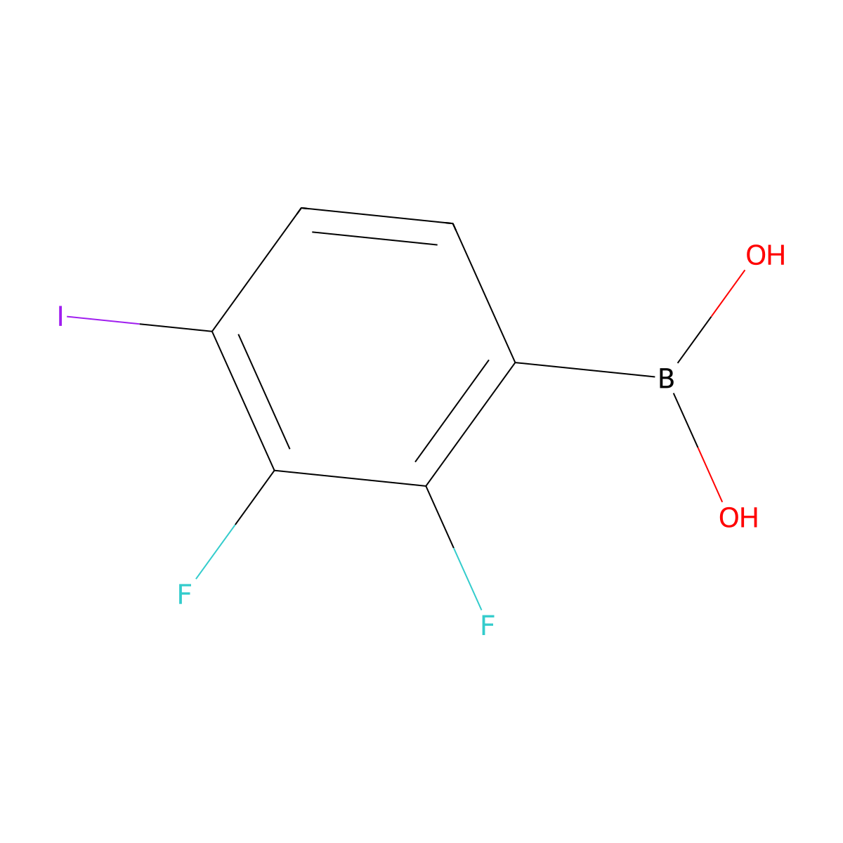 (2,3-Difluoro-4-iodophenyl)boronic acid molecular structure, CAS 1257793-04-6