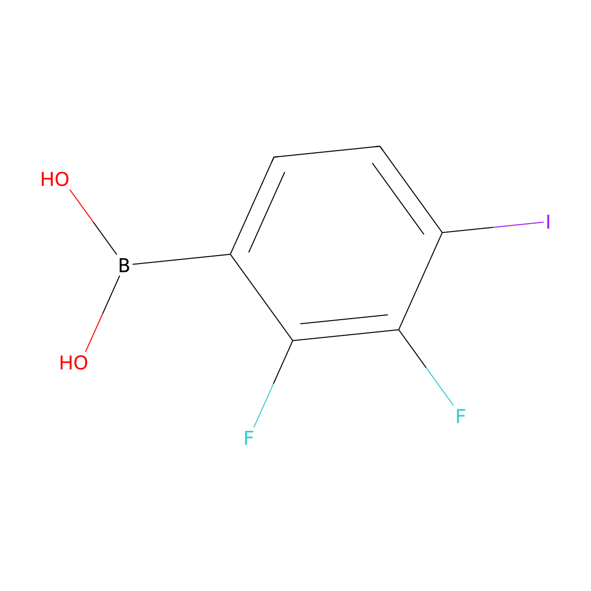 (2,3-Difluoro-4-iodophenyl)boronic acid molecular structure, CAS 1257793-04-6
