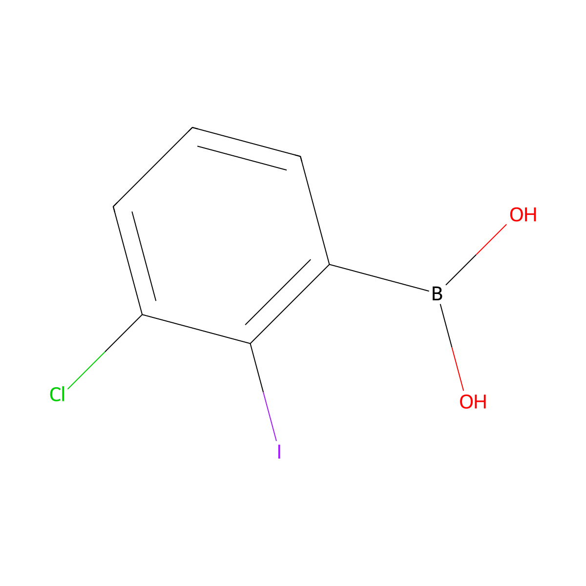 3-Chloro-2-iodophenylboronic acid molecular structure, CAS 1257793-07-9