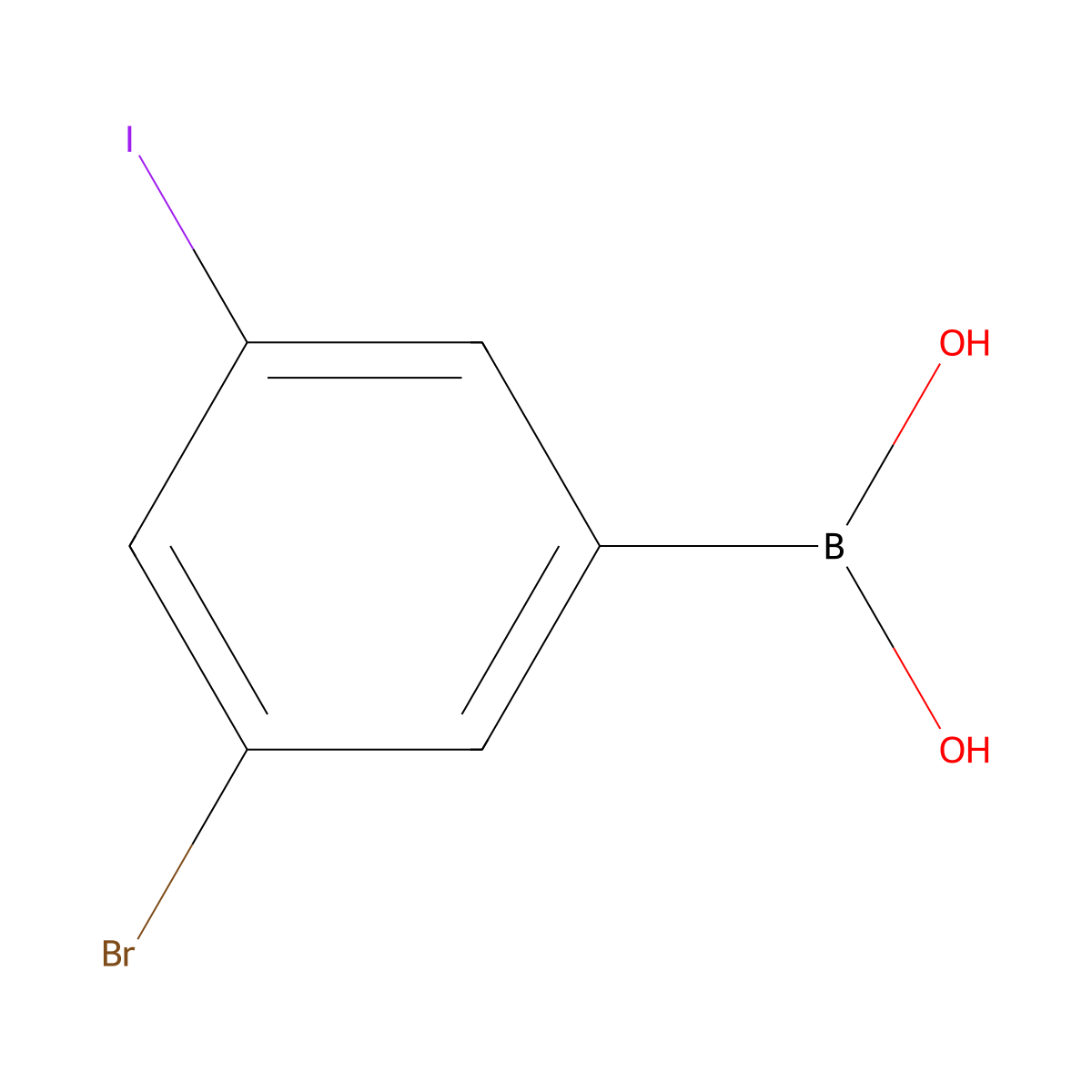 3-Bromo-5-iodophenylboronic acid molecular structure, CAS 1257793-09-1