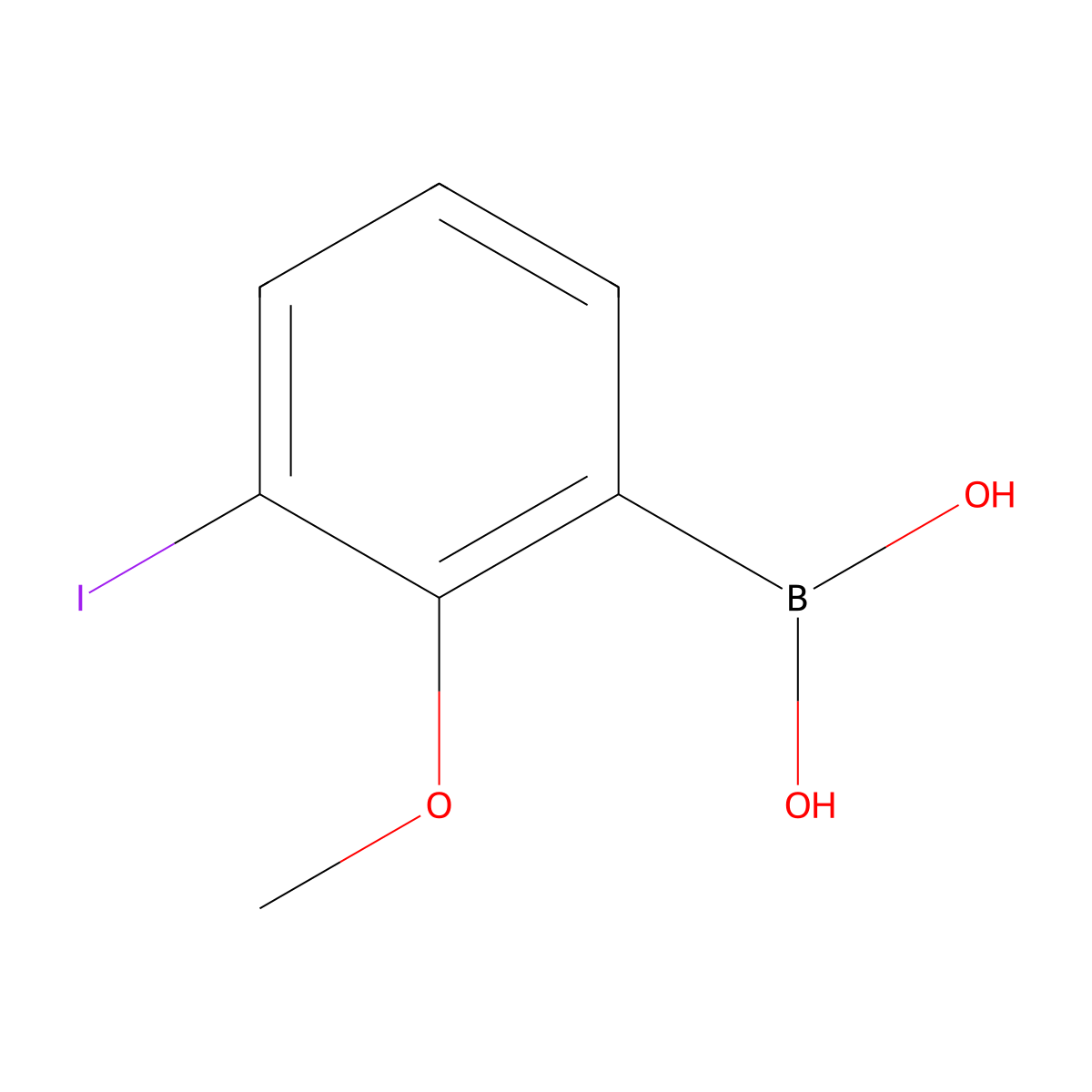 3-Iodo-2-methoxyphenylboronic acid molecular structure, CAS 1257793-14-8