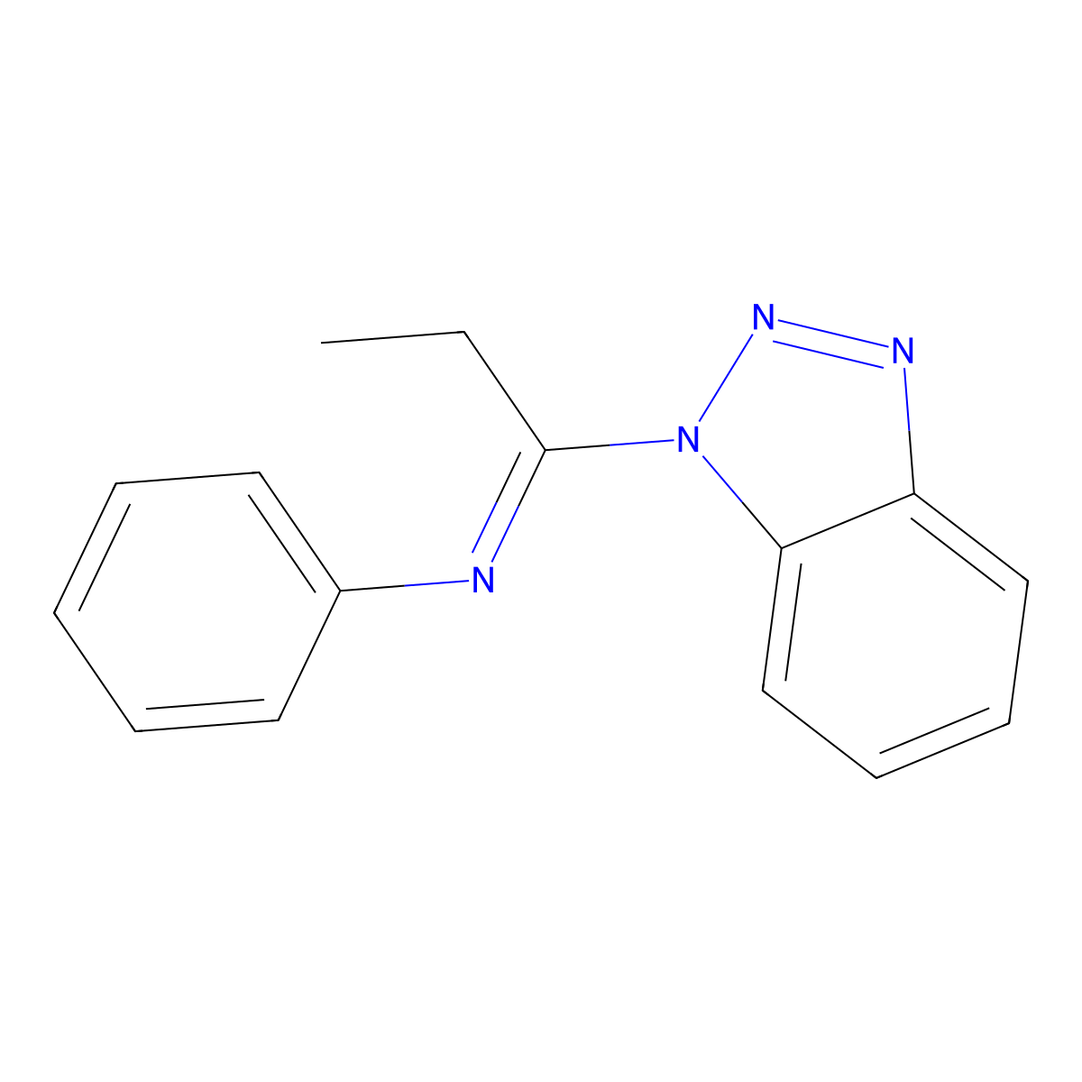 (NE)-N-[1-(1H-1,2,3-Benzotriazol-1-yl)propylidene]aniline molecular structure, CAS 125781-62-6
