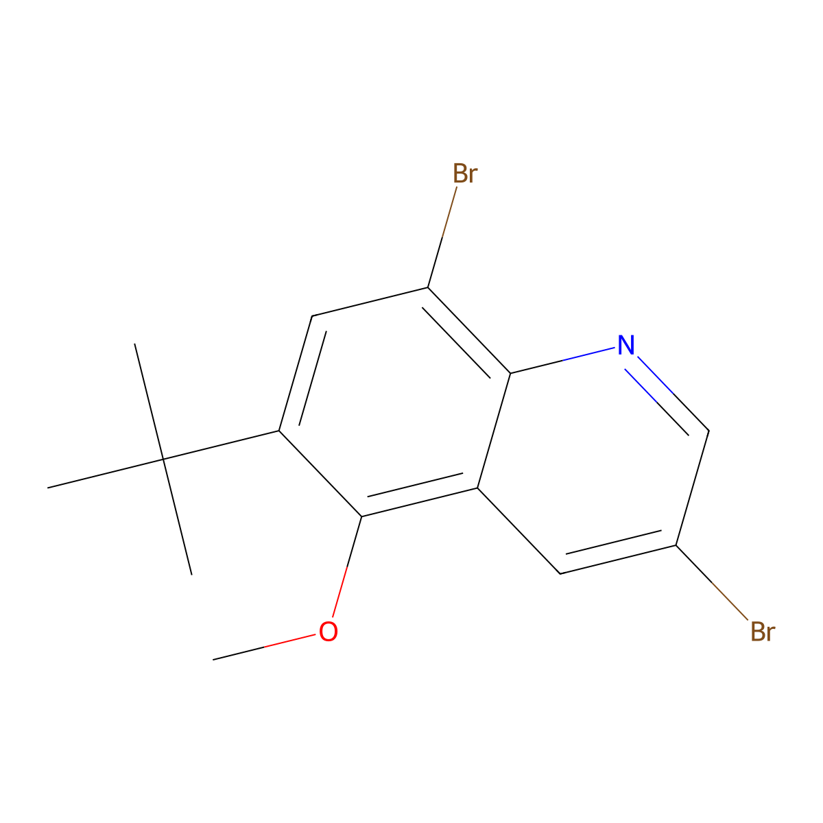 3,8-Dibromo-6-(tert-butyl)-5-methoxyquinoline molecular structure, CAS 1257832-13-5