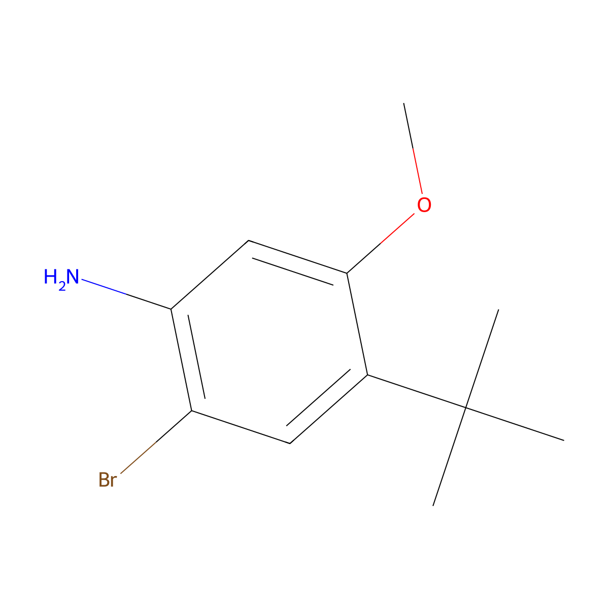 2-Bromo-4-(tert-butyl)-5-methoxyaniline molecular structure, CAS 1257834-30-2