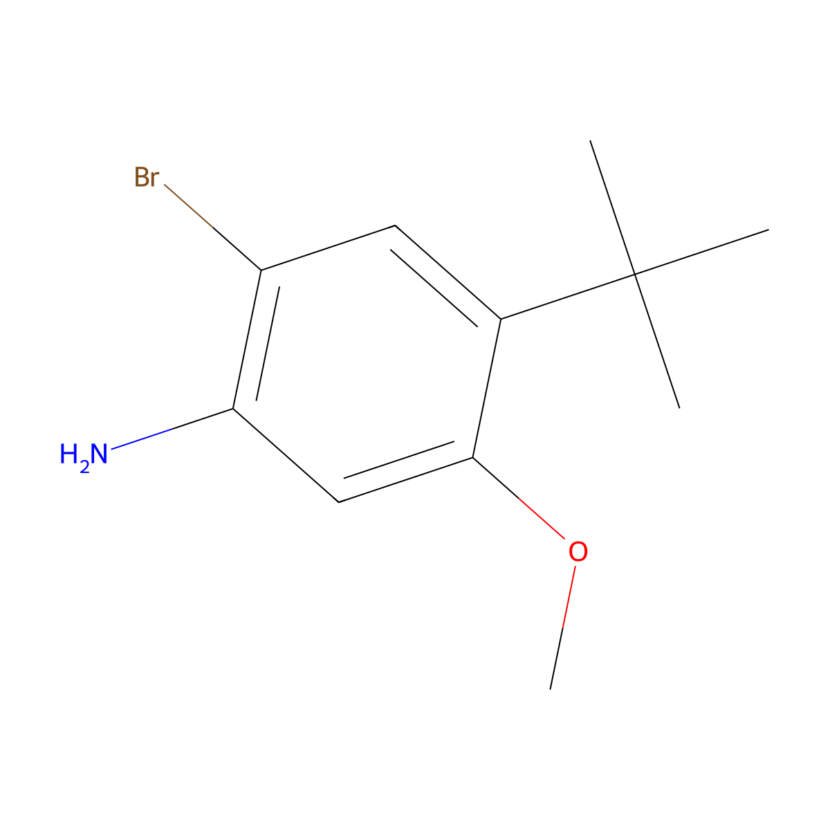 2-Bromo-4-(tert-butyl)-5-methoxyaniline molecular structure, CAS 1257834-30-2