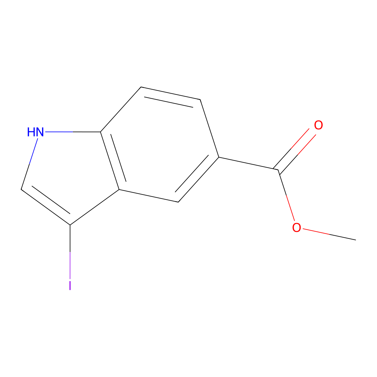 methyl 3-iodo-1H-indole-5-carboxylate molecular structure, CAS 1257847-81-6