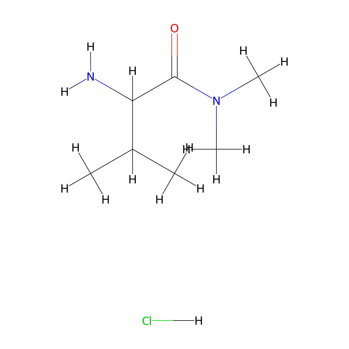 2-Amino-N,N,3-trimethylbutanamide hydrochloride molecular structure, CAS 1257848-66-0