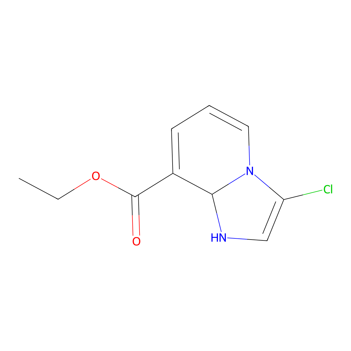 Ethyl 3-chloro-1,8a-dihydroimidazo[1,2-a]pyridine-8-carboxylate molecular structure, CAS 1257849-26-5
