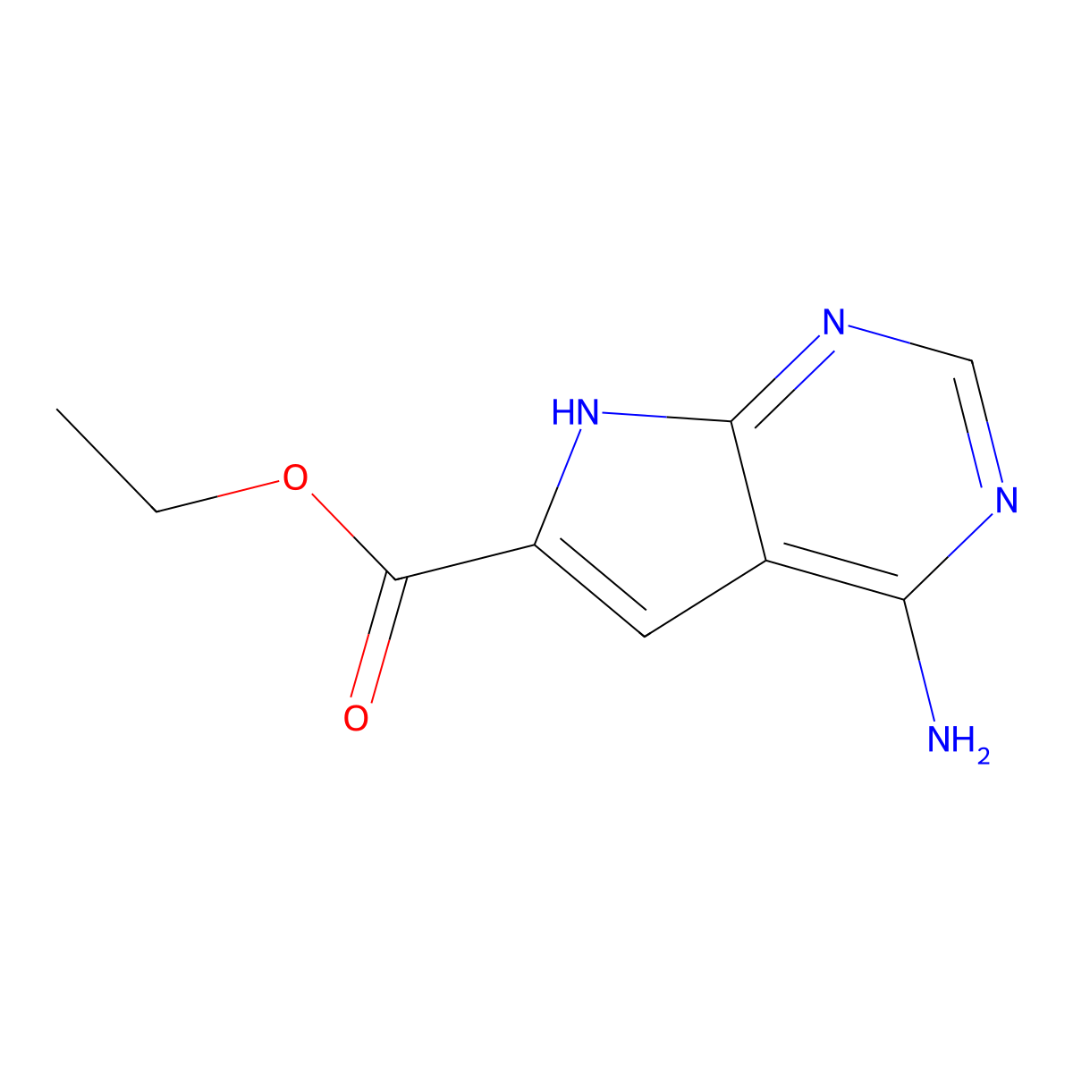 ethyl 4-amino-7H-pyrrolo[2,3-d]pyrimidine-6-carboxylate molecular structure, CAS 1257849-91-4