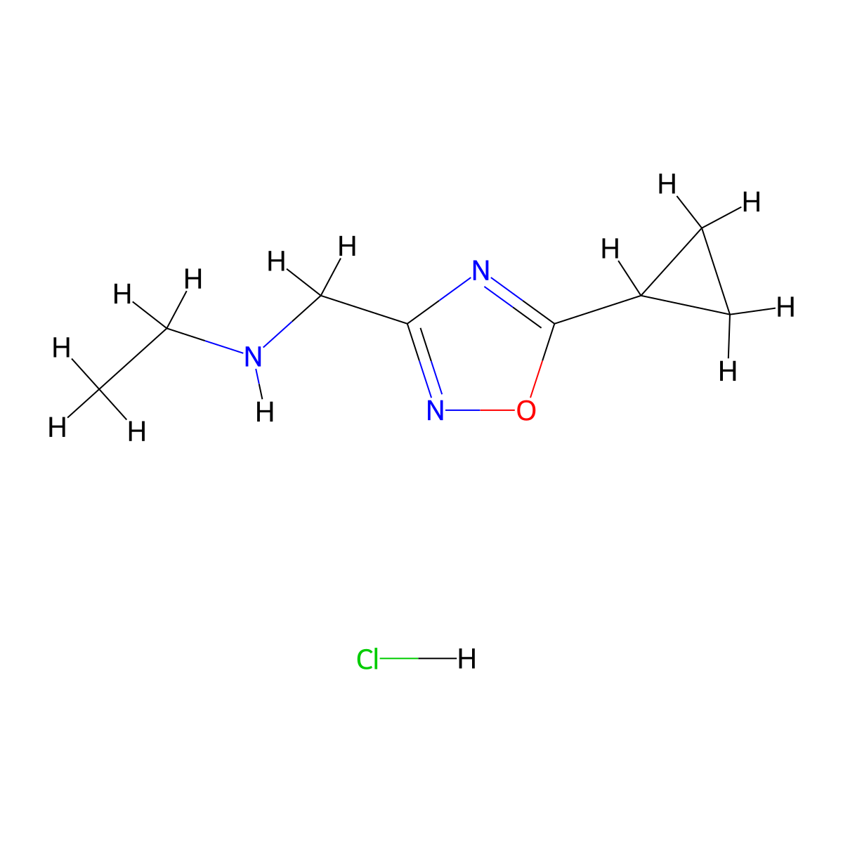 N-[(5-Cyclopropyl-1,2,4-oxadiazol-3-YL)methyl]ethanamine hydrochloride molecular structure, CAS 1257850-59-1