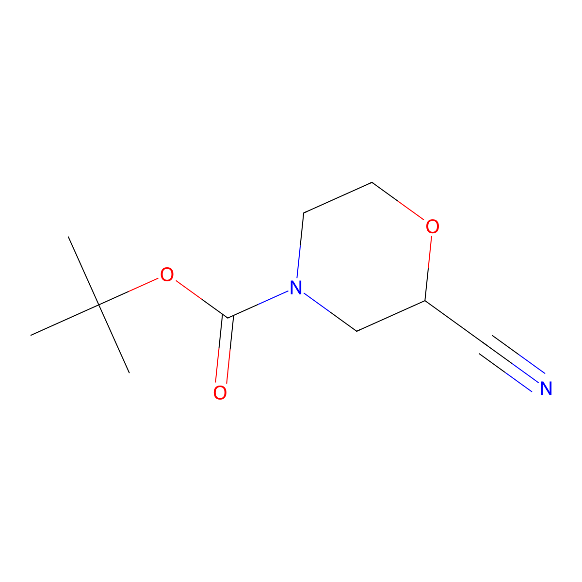 (R)-N-Boc-2-cyanomorpholine molecular structure, CAS 1257850-78-4