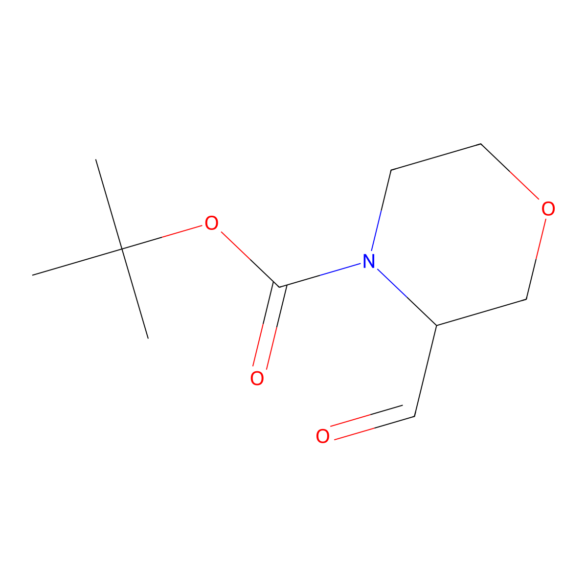 (R)-N-Boc-3-morpholinecarbaldehyde molecular structure, CAS 1257850-86-4