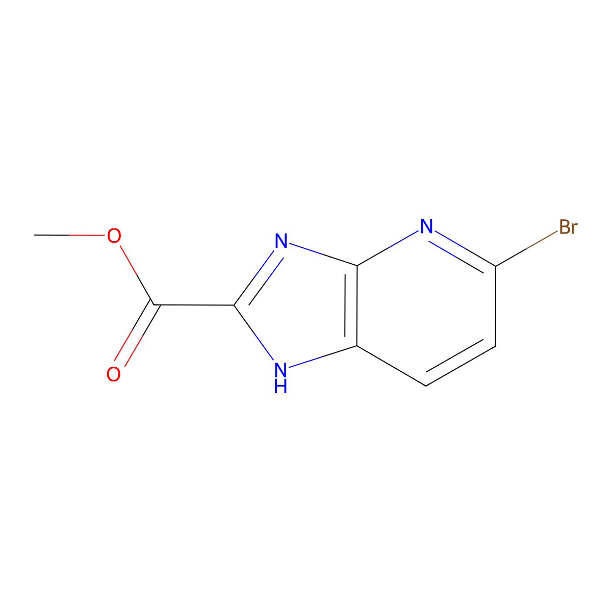methyl 5-bromo-1H-imidazo[4,5-b]pyridine-2-carboxylate molecular structure, CAS 1257852-22-4