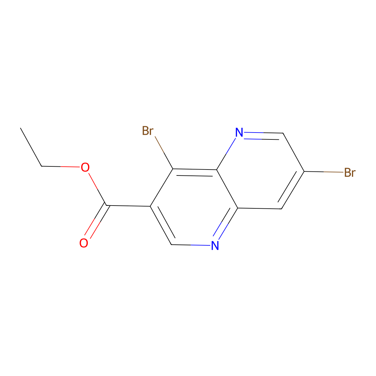 Ethyl 4,7-dibromo-1,5-naphthyridine-3-carboxylate molecular structure, CAS 1257852-54-2
