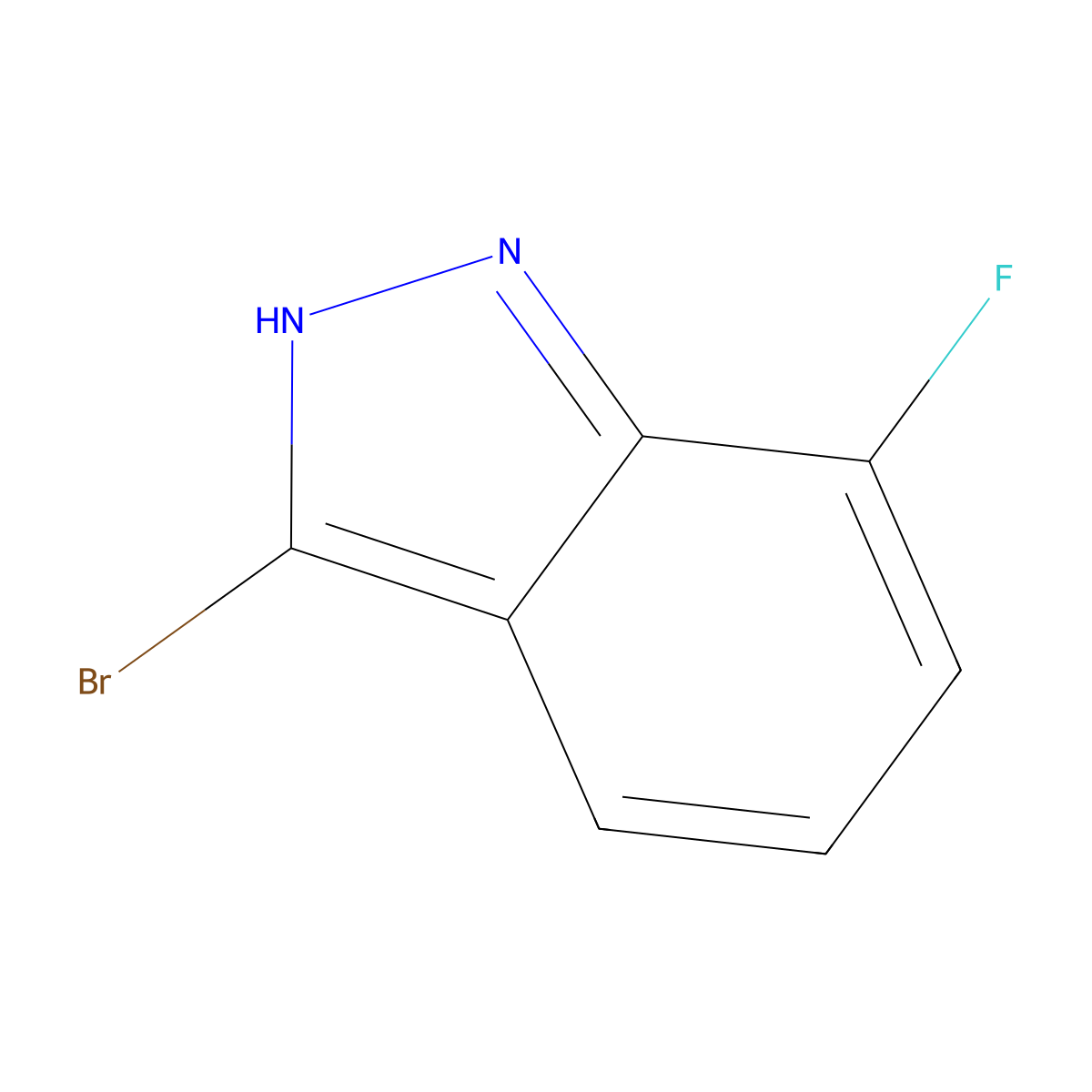 3-Bromo-7-fluoro-1H-indazole molecular structure, CAS 1257853-72-7
