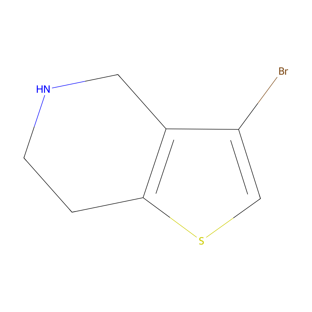 3-Bromo-4,5,6,7-tetrahydrothieno[3,2-c]pyridine molecular structure, CAS 1257854-58-2