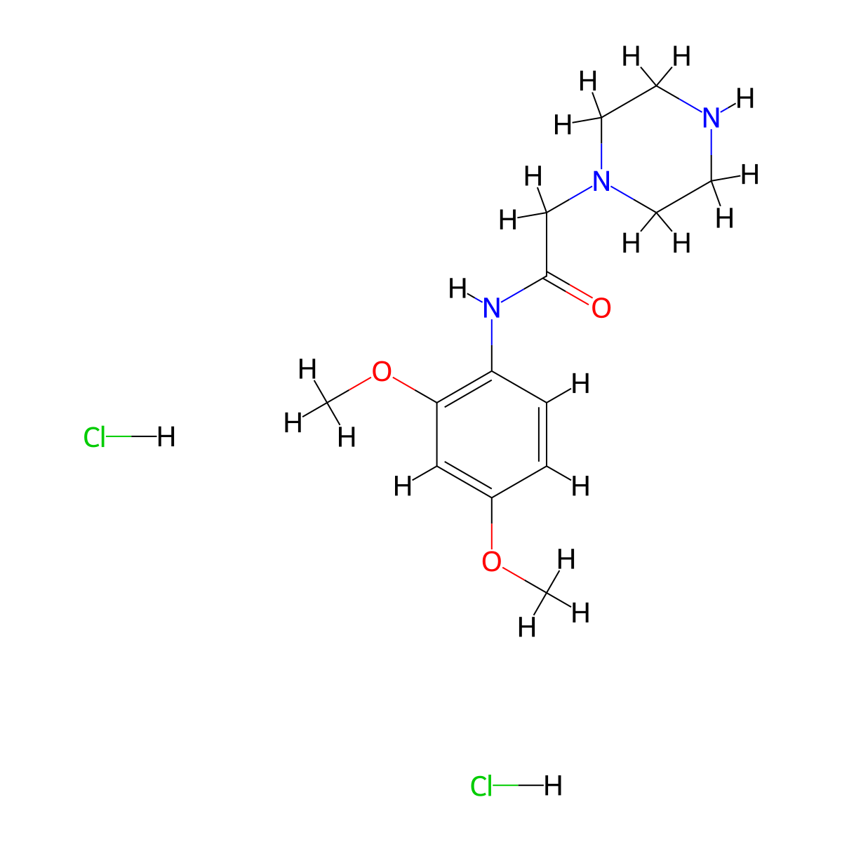 N-(2,4-dimethoxyphenyl)-2-piperazin-1-ylacetamide dihydrochloride molecular structure, CAS 1257854-89-9