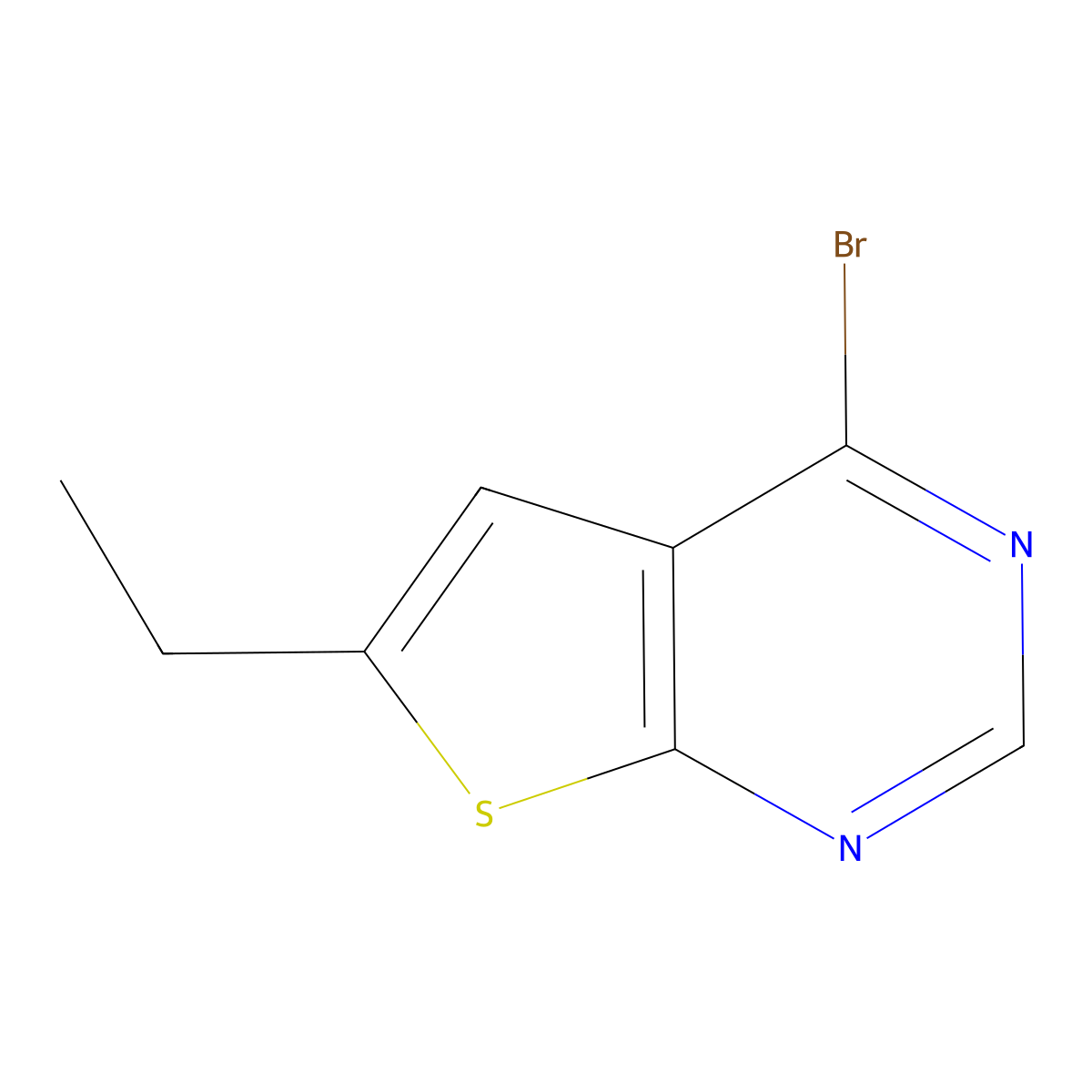 4-Bromo-6-ethylthieno[2,3-d]pyrimidine molecular structure, CAS 1257854-93-5