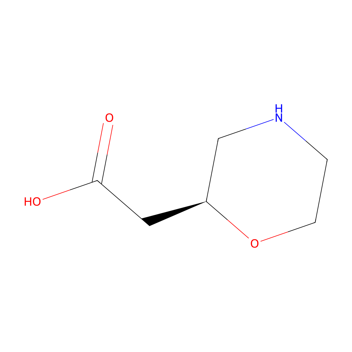 (S)-2-Morpholineacetic acid molecular structure, CAS 1257854-99-1