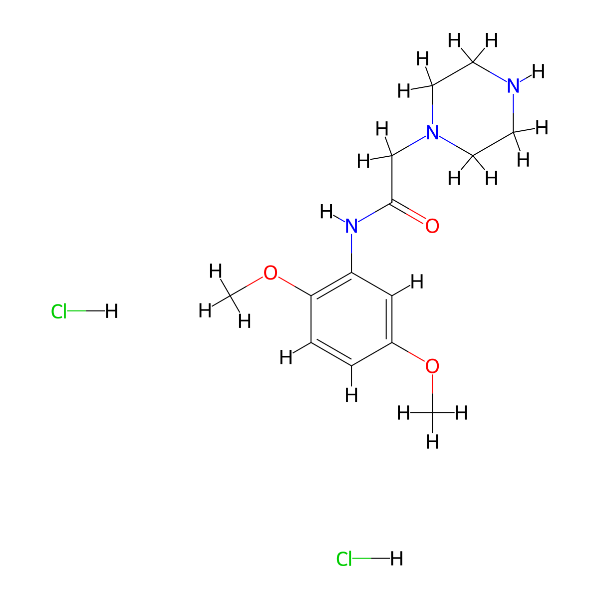 N-(2,5-dimethoxyphenyl)-2-(piperazin-1-yl)acetamide dihydrochloride molecular structure, CAS 1257855-14-3