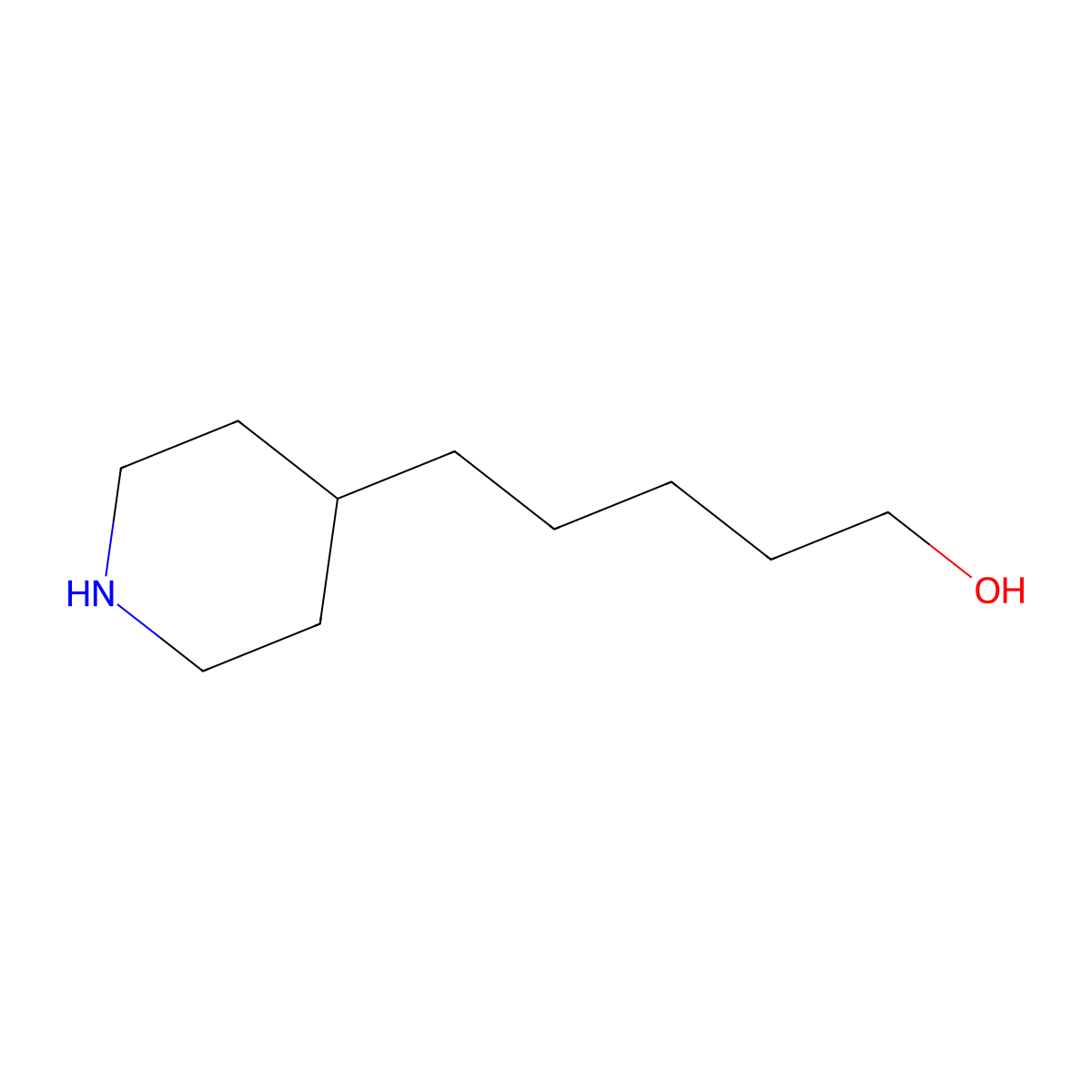 5-(Piperidin-4-yl)pentan-1-ol molecular structure, CAS 1257855-55-2