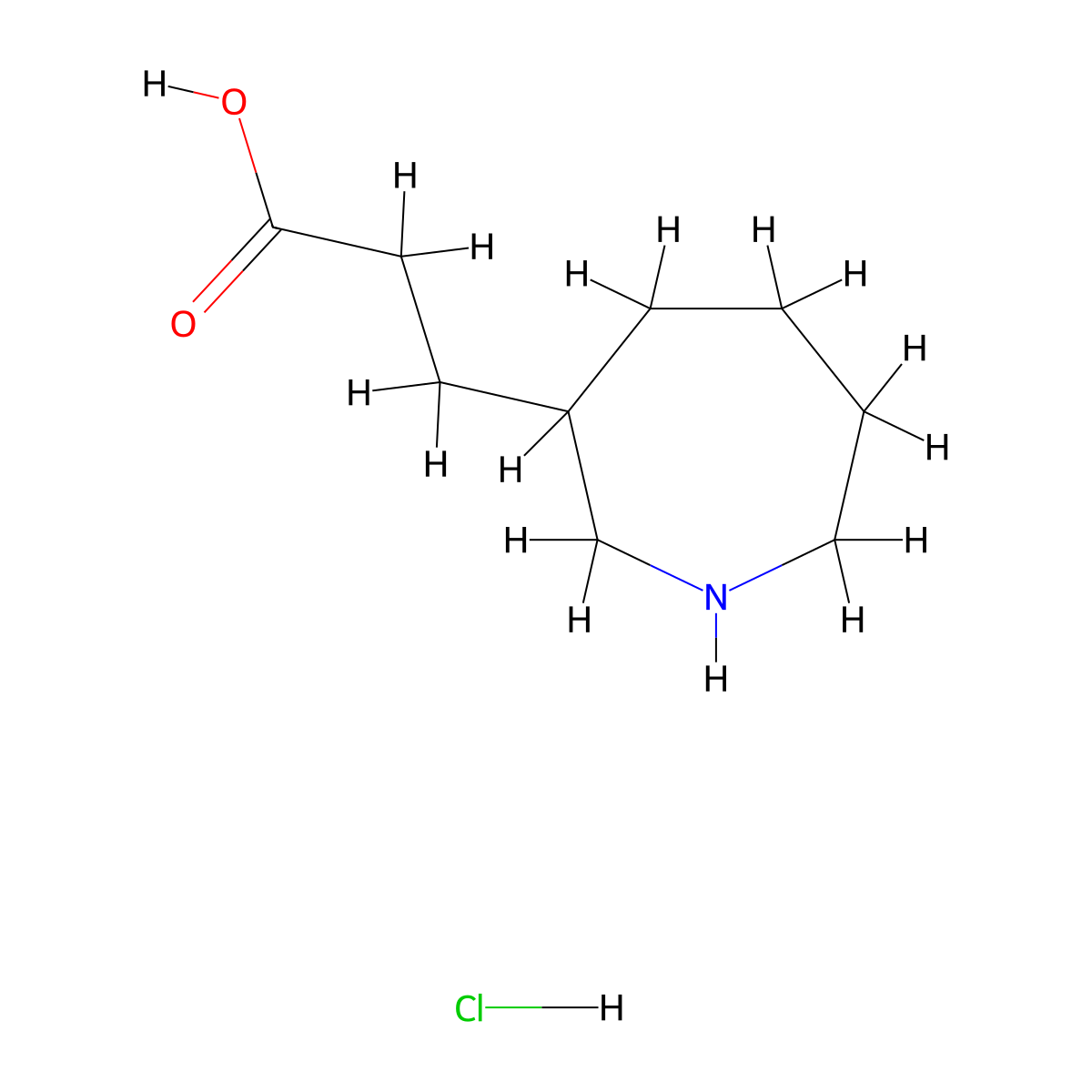 3-(Azepan-3-yl)propanoic acid hydrochloride molecular structure, CAS 1257855-65-4