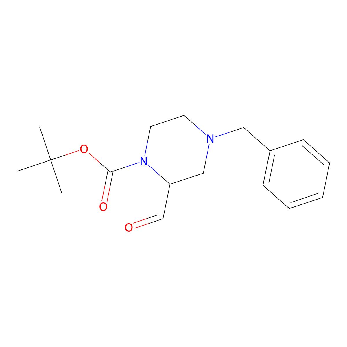 (R)-tert-Butyl 4-benzyl-2-formylpiperazine-1-carboxylate molecular structure, CAS 1257856-16-8