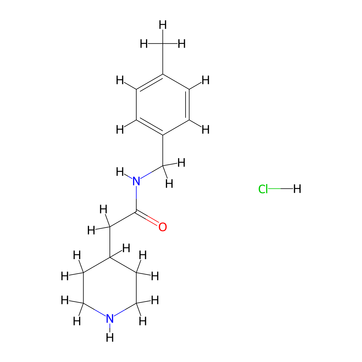 N-(4-Methylbenzyl)-2-piperidin-4-ylacetamide hydrochloride molecular structure, CAS 1257856-34-0