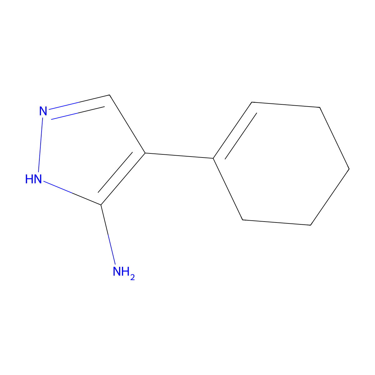 4-Cyclohex-1-en-1-yl-1H-pyrazol-5-amine molecular structure, CAS 1257859-00-9