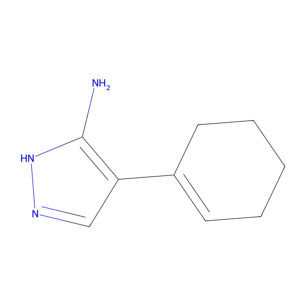 4-Cyclohex-1-en-1-yl-1H-pyrazol-5-amine molecular structure, CAS 1257859-00-9