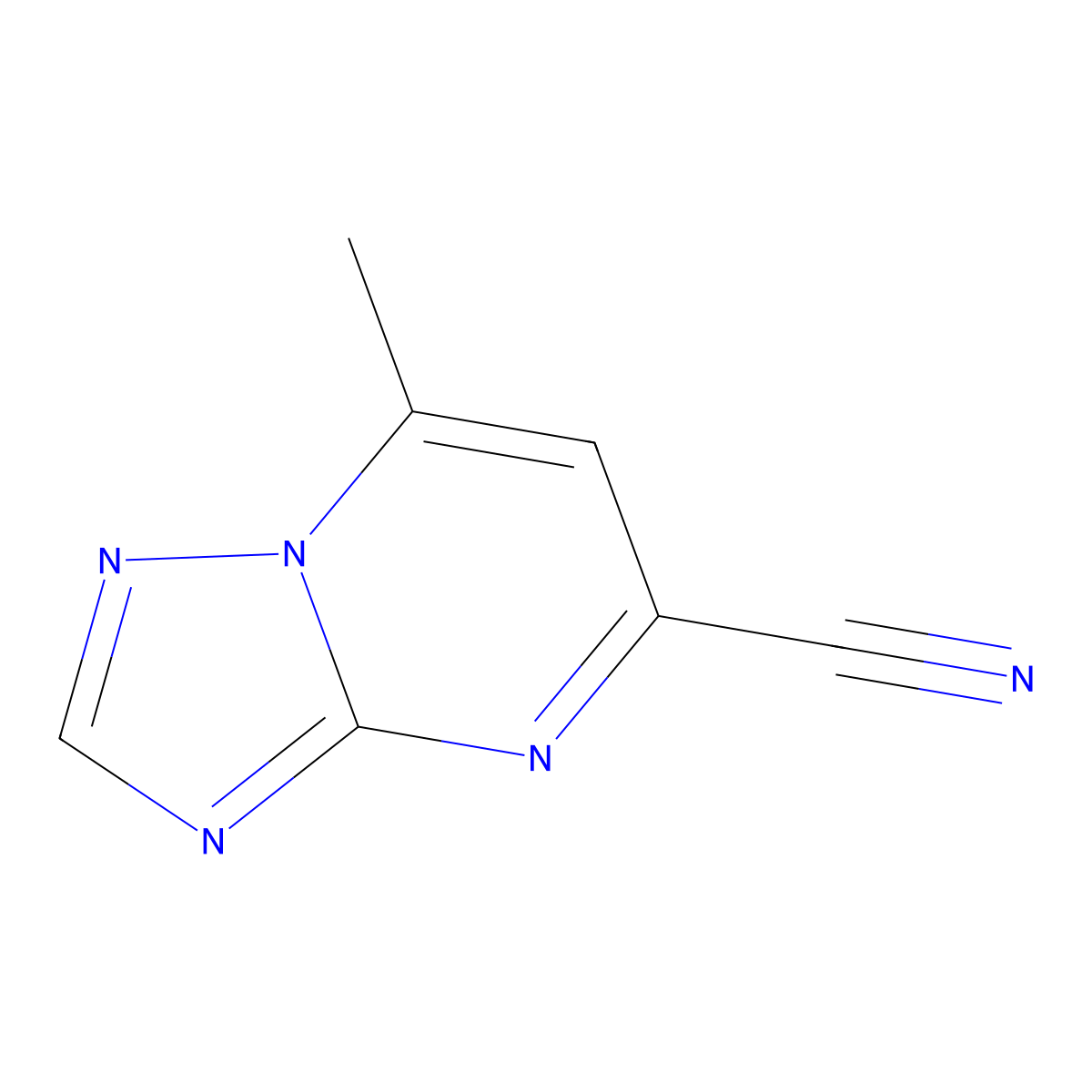 7-Methyl-[1,2,4]triazolo[1,5-a]pyrimidine-5-carbonitrile molecular structure, CAS 125786-47-2