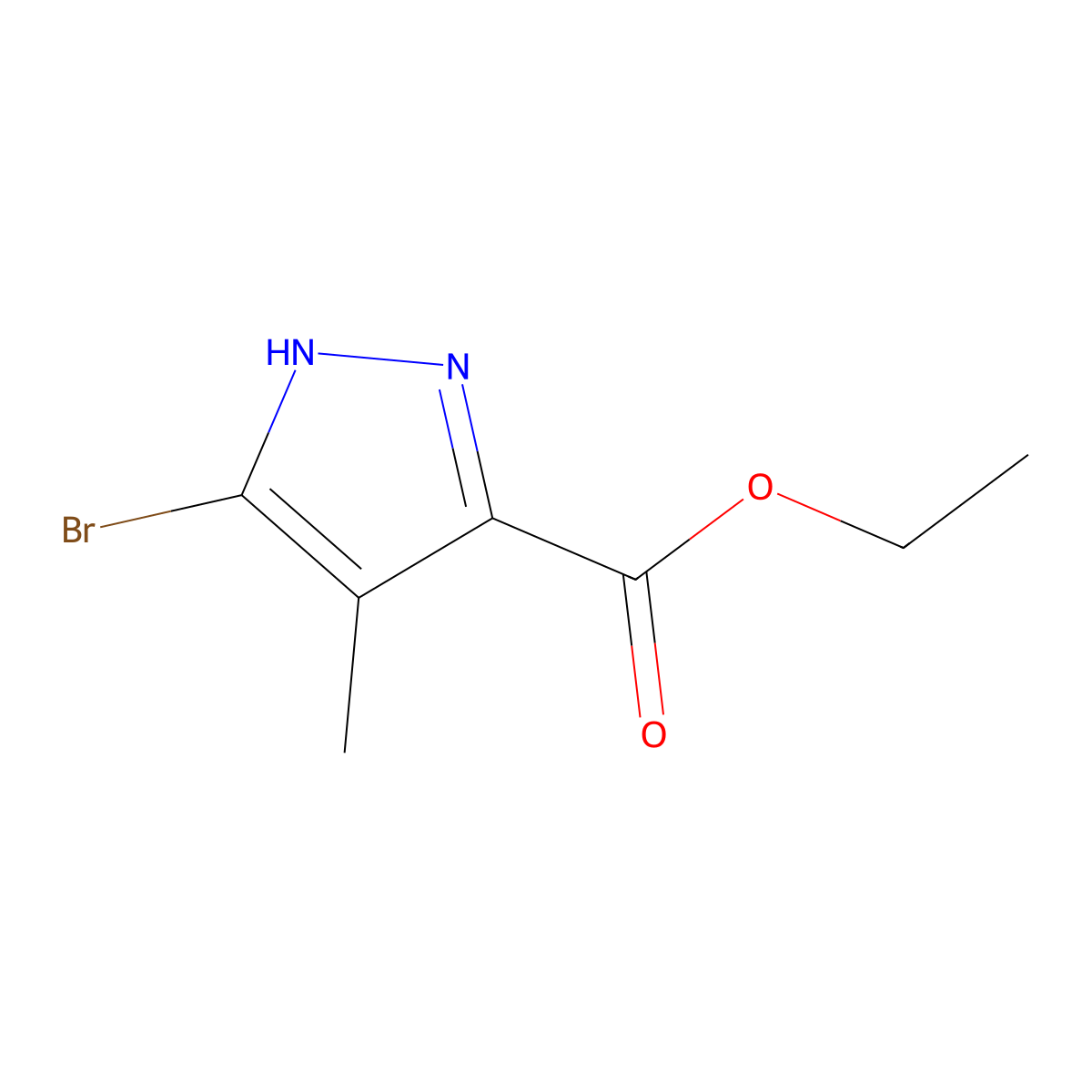 ethyl 5-bromo-4-methyl-1H-pyrazole-3-carboxylate molecular structure, CAS 1257861-04-3